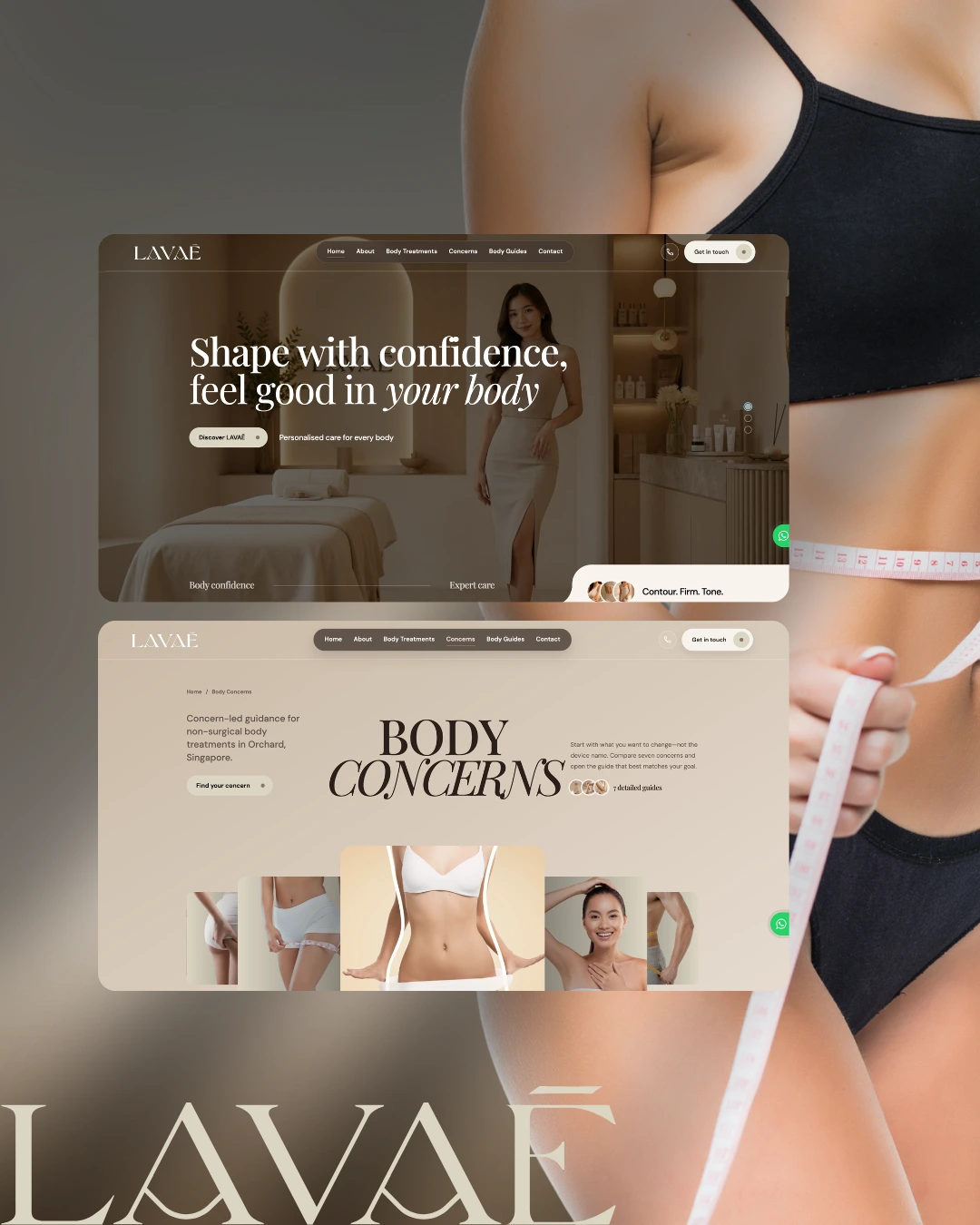 LAVAĒ Singapore body contouring and slimming website design showcase
